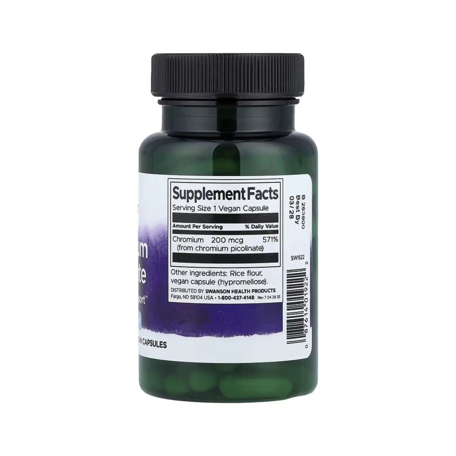 SWANSON PICOLINATO DE CROMO 200 MCG 100 CAPS SFN