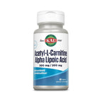 KAL Acetil-L-Carnitina 500 mg + Ácido Alfa Lipoico 200 mg, Apoyo Antioxidante, 60 Tabletas
