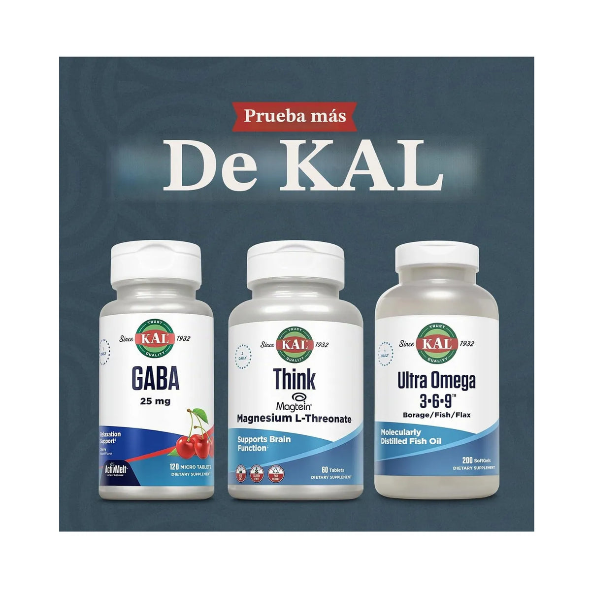 KAL Think Magtein® Magnesium L-Threonate 200mg | Apoyo Cerebral, Memoria y Aprendizaje | 60 Tabletas