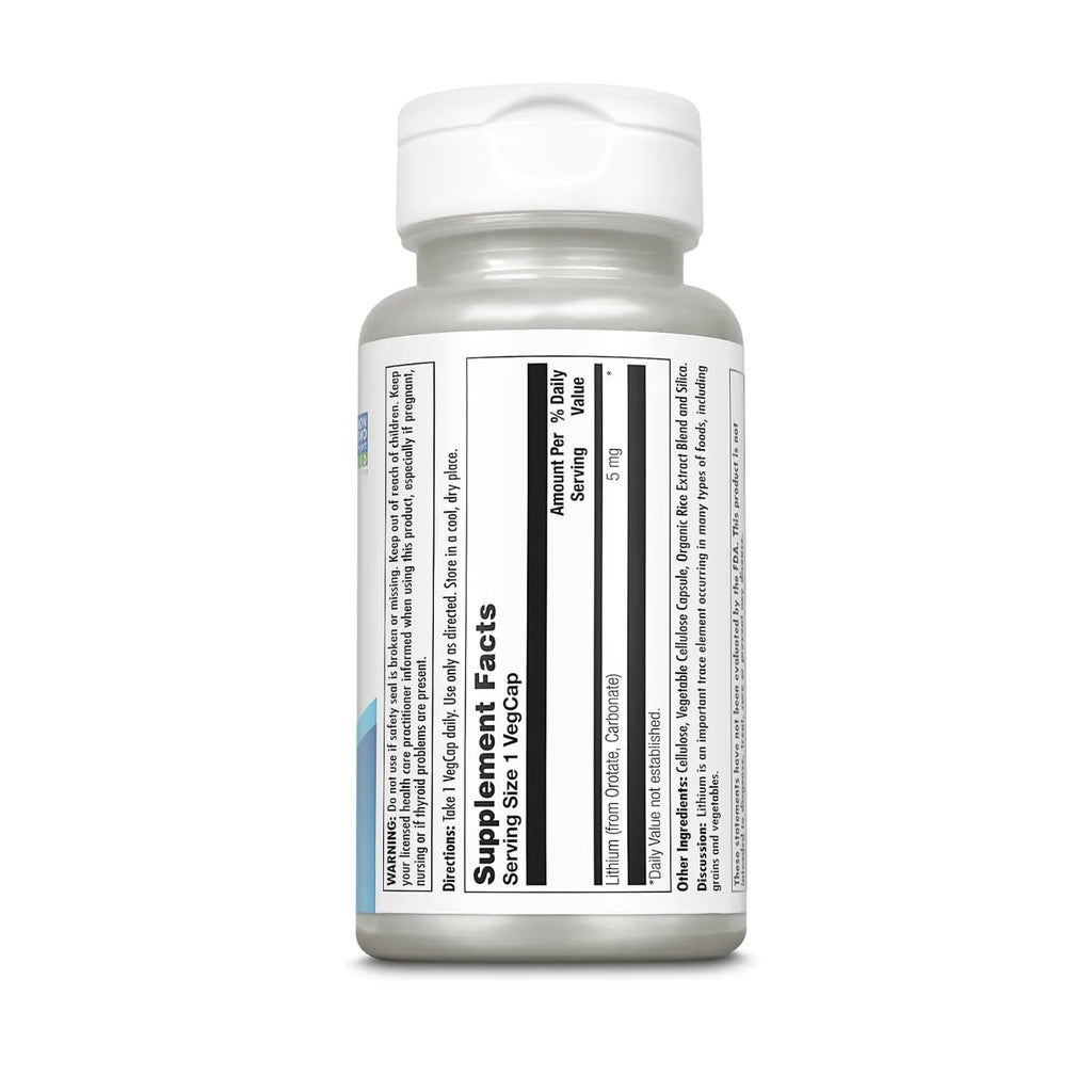 KAL Lithium Orotate 5 mg | Litio en Cápsulas Vegetales | Apoyo al Bienestar General | 60 VegCaps