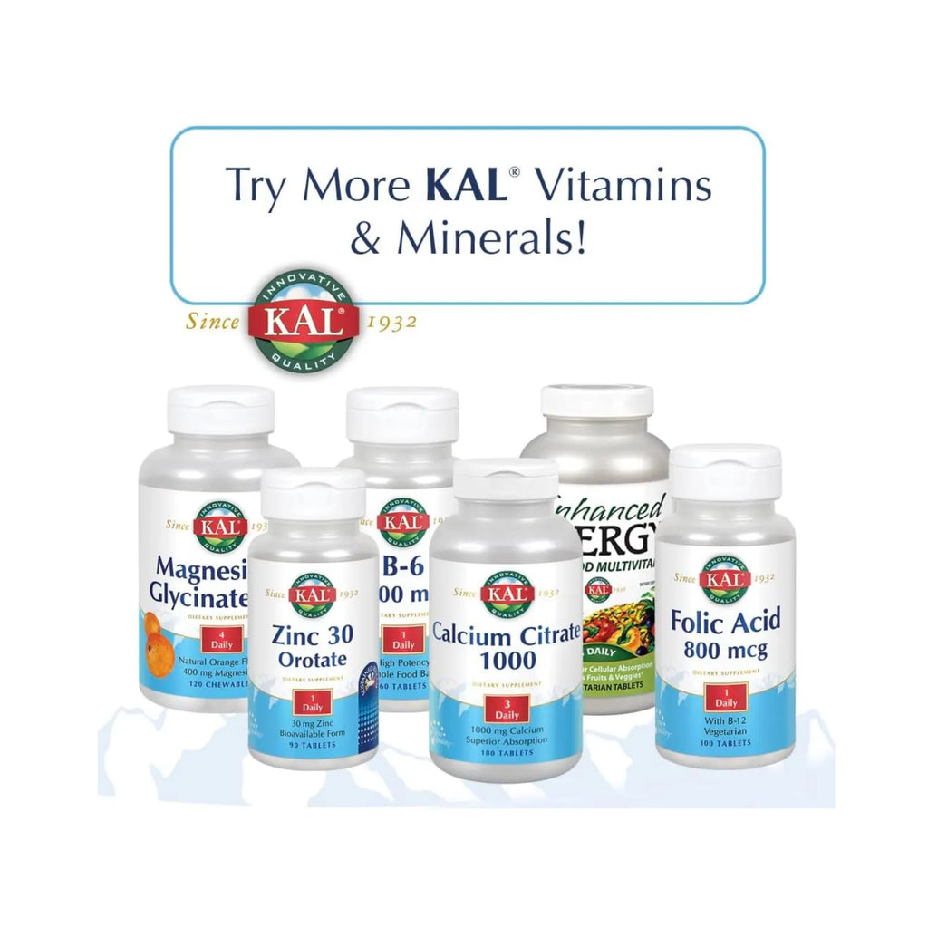 KAL Adrenal Vitality para Función Suprarrenal y Energía, 60 Tabletas