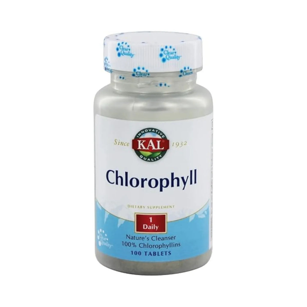 KAL Chlorophyll Clorofilina 20 mg, Apoyo Antioxidante y Bienestar General, 100 Tabletas