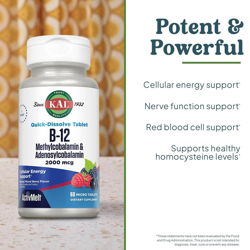 Kal, Vitamina B12 Metilcobalamina Y Adenosilcoba 60caps Sfn