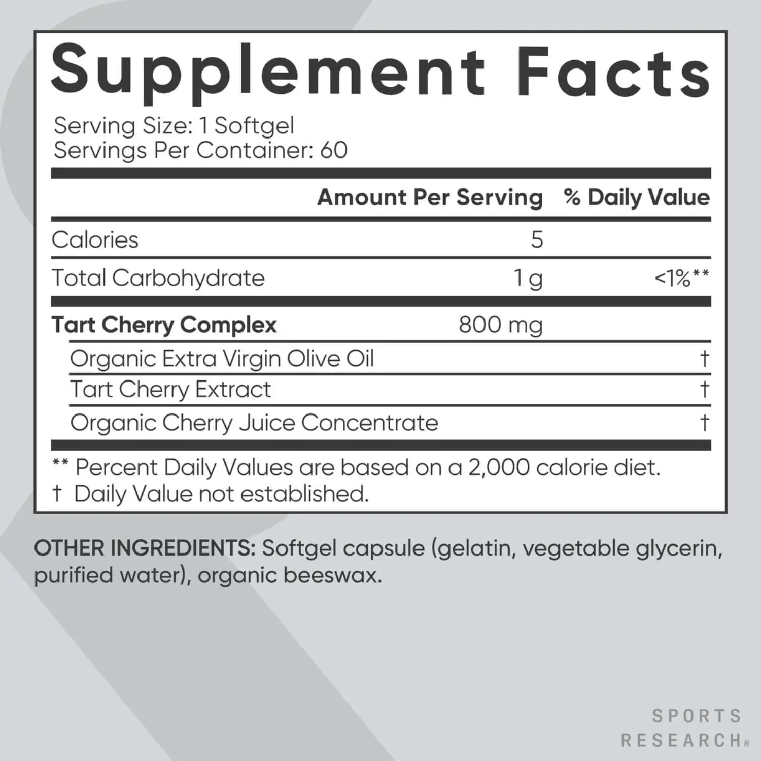Sports Research Tart Cherry 800mg (60 softgels)