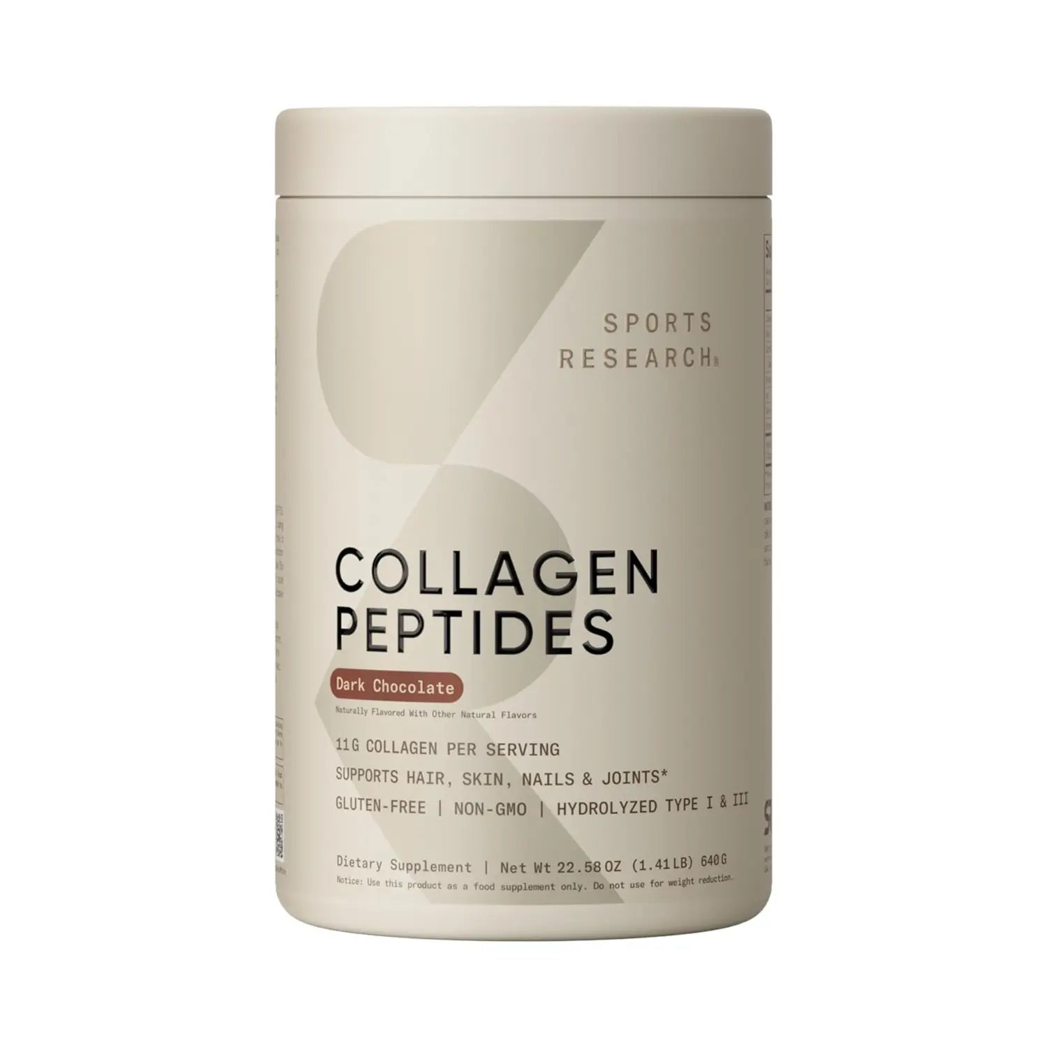 Sports Research Collagen Peptides Dark Chocolate (40 servings) - 22.58oz