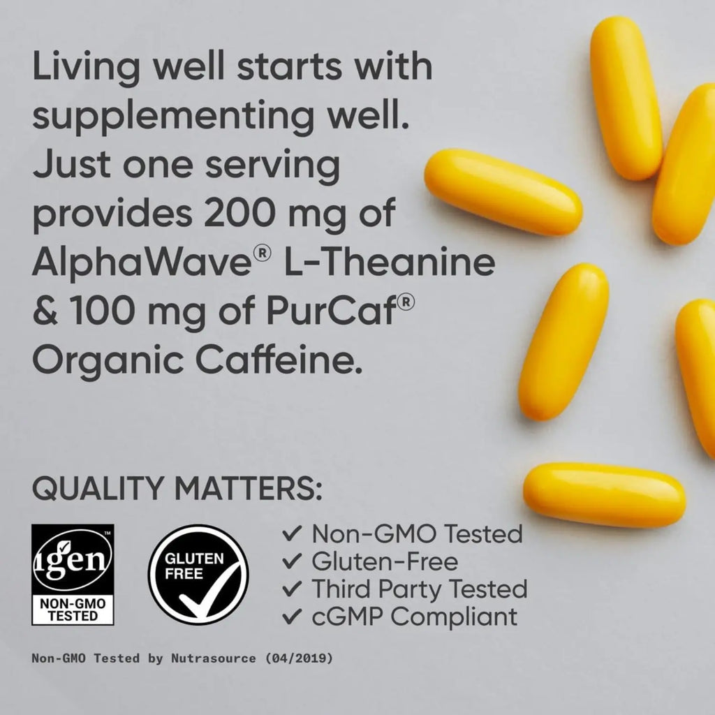 Sports Research L-Theanine + Caffeine (60 softgels)