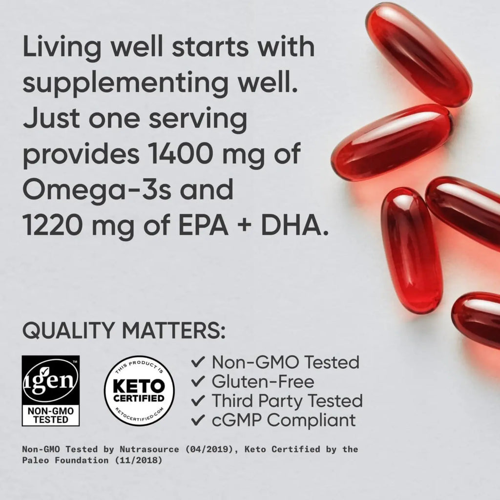 Sports Research Keto Omega 1250mg (120 softgels)