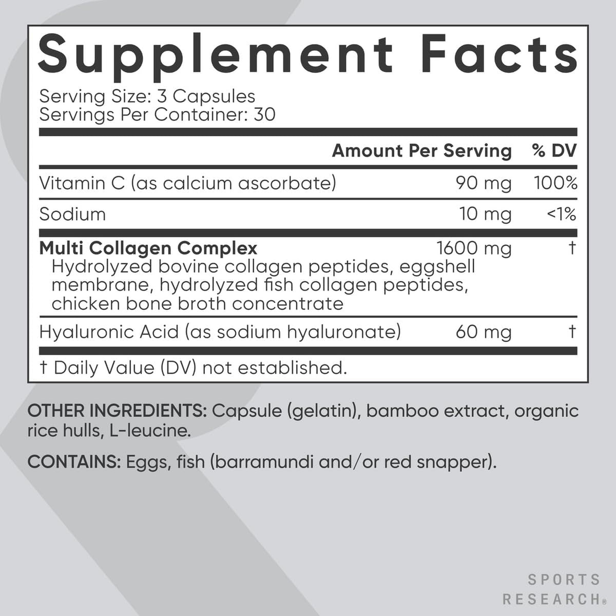 Sports Research Multi Collagen Complex 90 Cápsulas