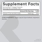 Sports Research Vitamin C 1000mg (240 veggie capsules)