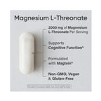 Sports Research Magtein Magnesio L-Treonato 2000 mg, 90 Cápsulas – Apoyo Cognitivo
