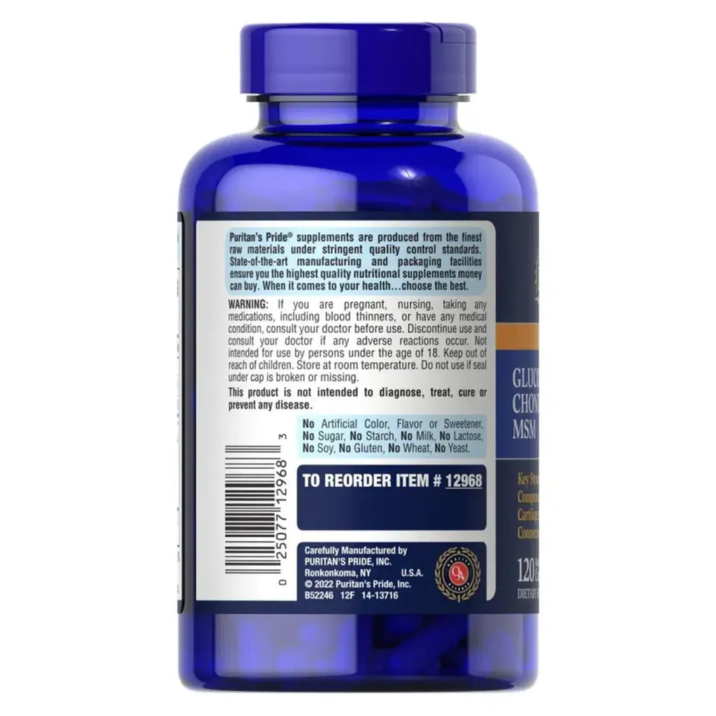 Puritans Pride Doble Glucosamina Condroitina 120 Cápsulas