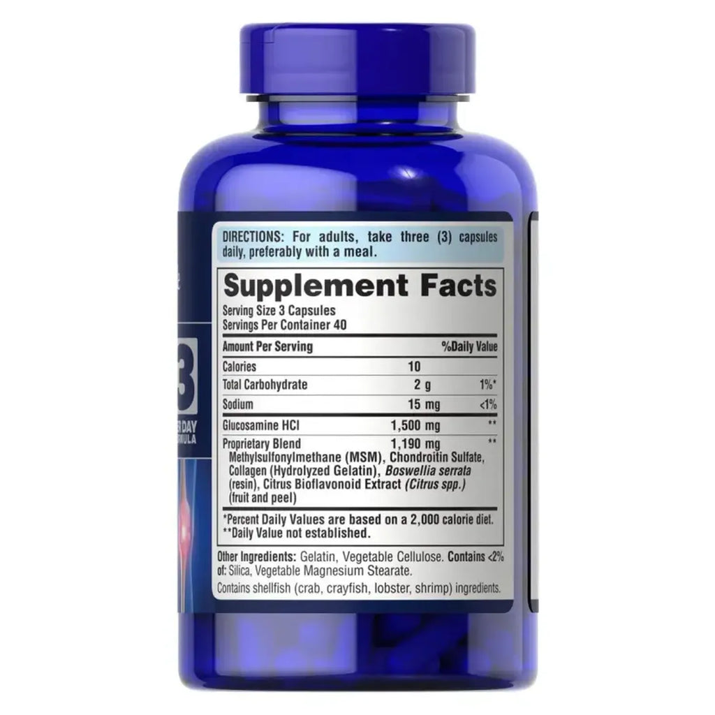 Puritans Pride Doble Glucosamina Condroitina 120 Cápsulas