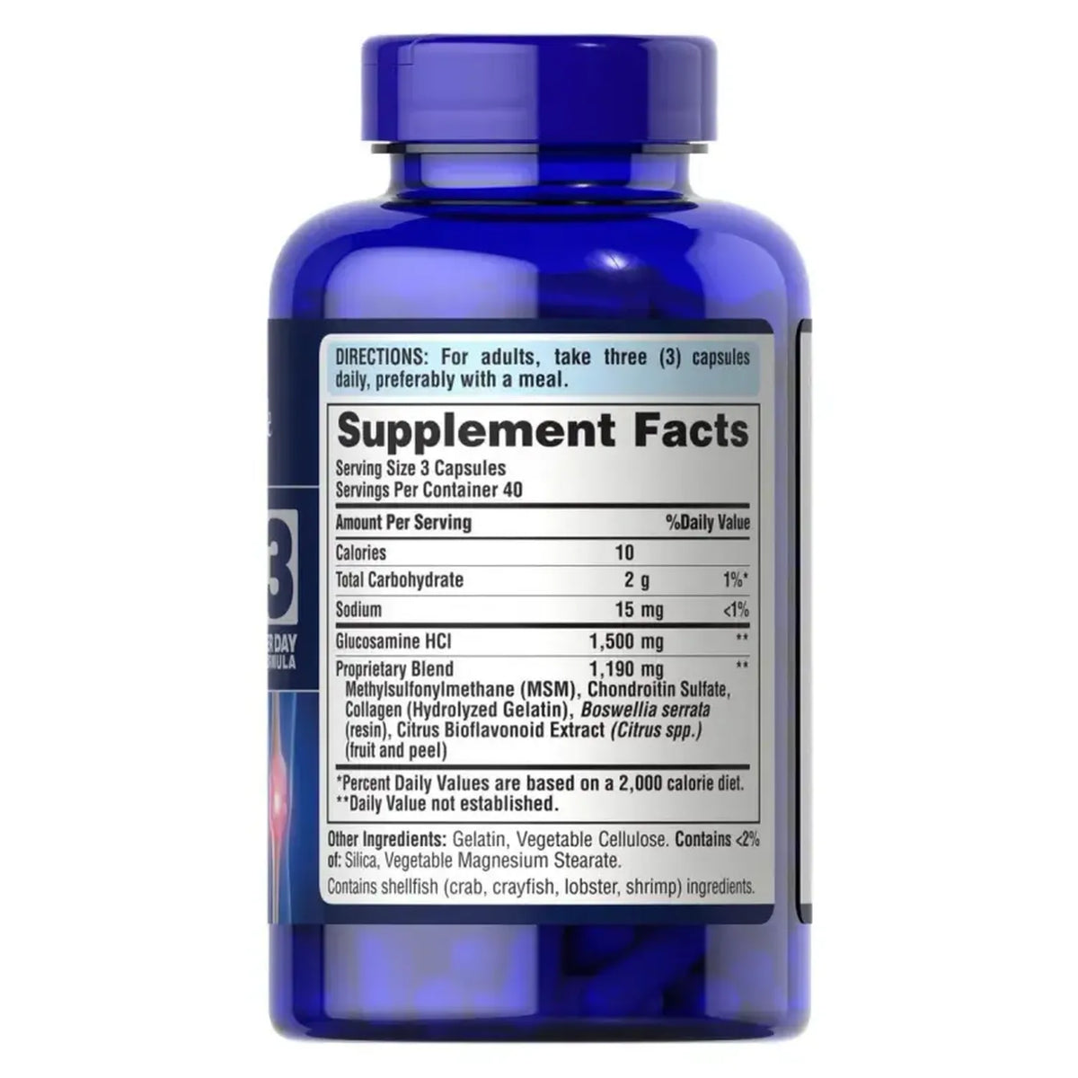 Puritans Pride Doble Glucosamina Condroitina 120 Cápsulas