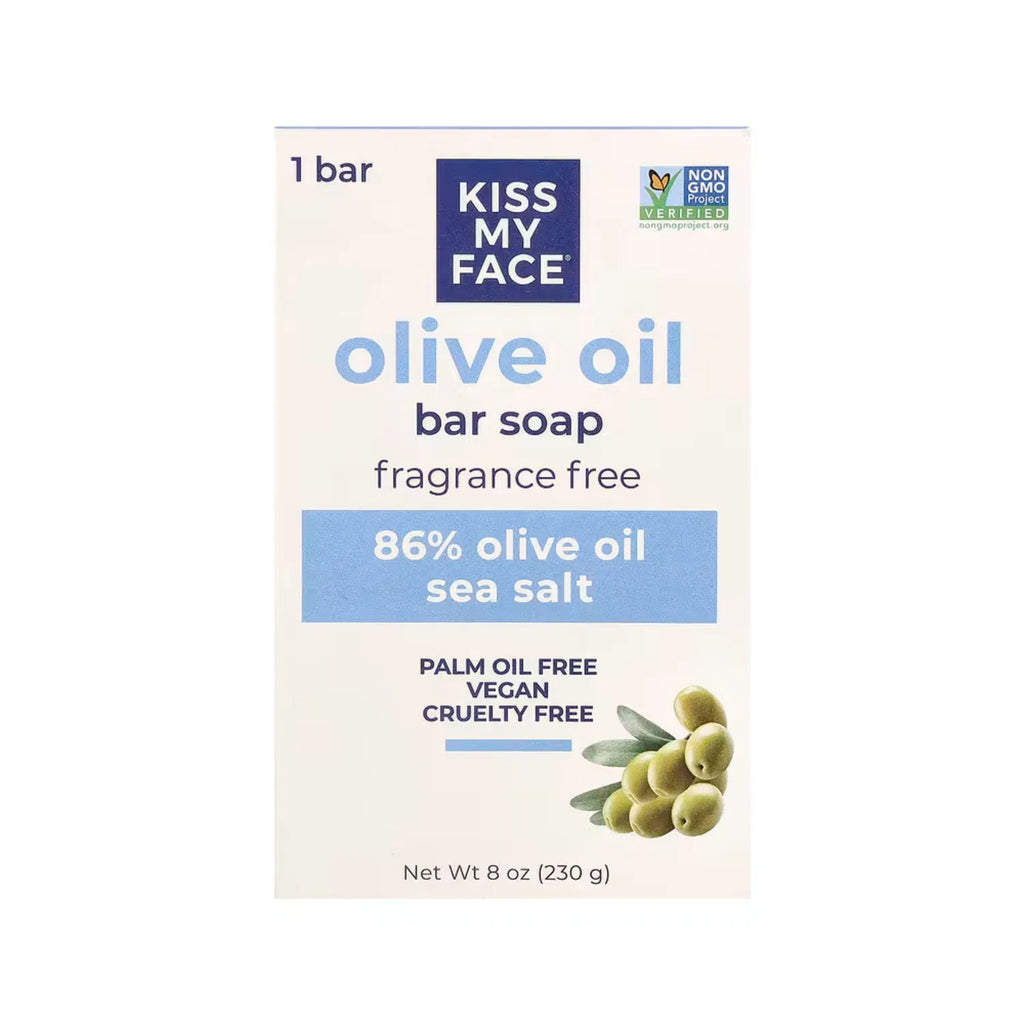 Kiss My Face, Barra de jabón con aceite de oliva, Sin fragancia, 230 g (8 oz)