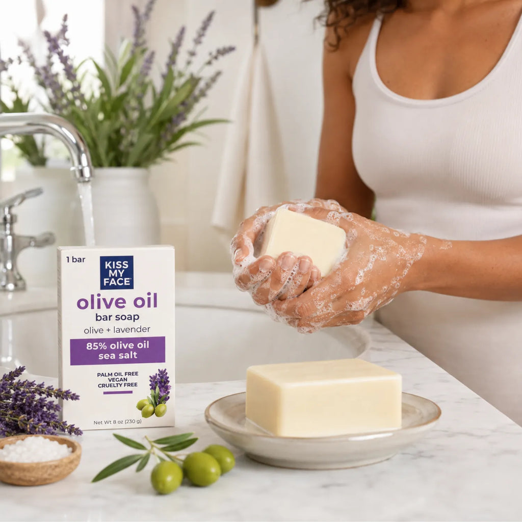 Kiss My Face, Barra de jabón de aceite de oliva, Oliva y lavanda, 230 g (8 oz)