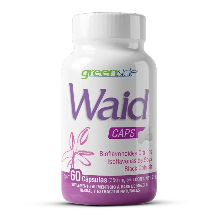 GREENSIDE | Waid con Isoflavonas de Soya y Black Cohosh | 60 Cápsulas de 350 mg | Apoyo al Bienestar Femenino durante la Menopausia