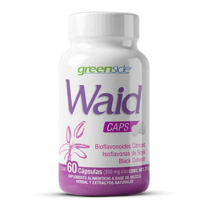 GREENSIDE | Waid con Isoflavonas de Soya y Black Cohosh | 60 Cápsulas de 350 mg | Apoyo al Bienestar Femenino durante la Menopausia