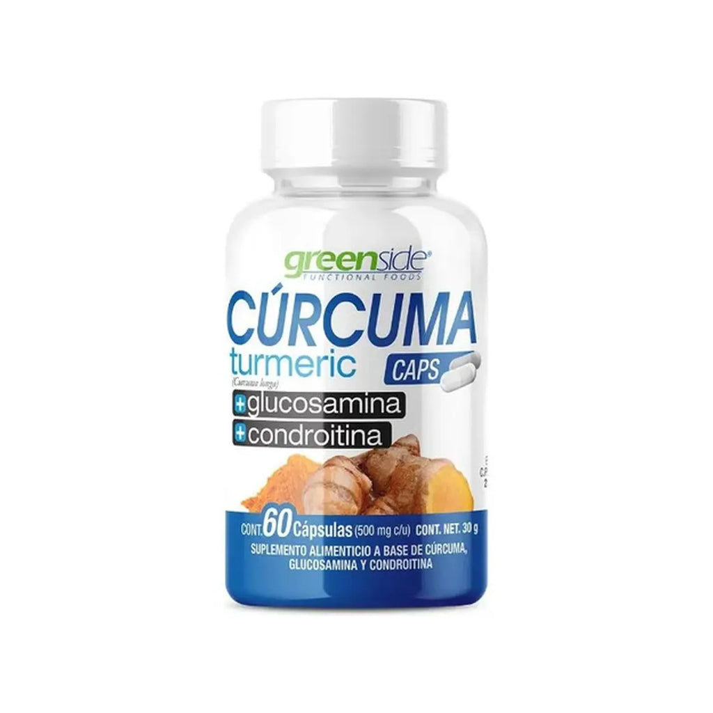 Greenside Cúrcuma + Glucosamina + Condroitina | 60 Cápsulas | Soporte Articular | Suplemento Alimenticio