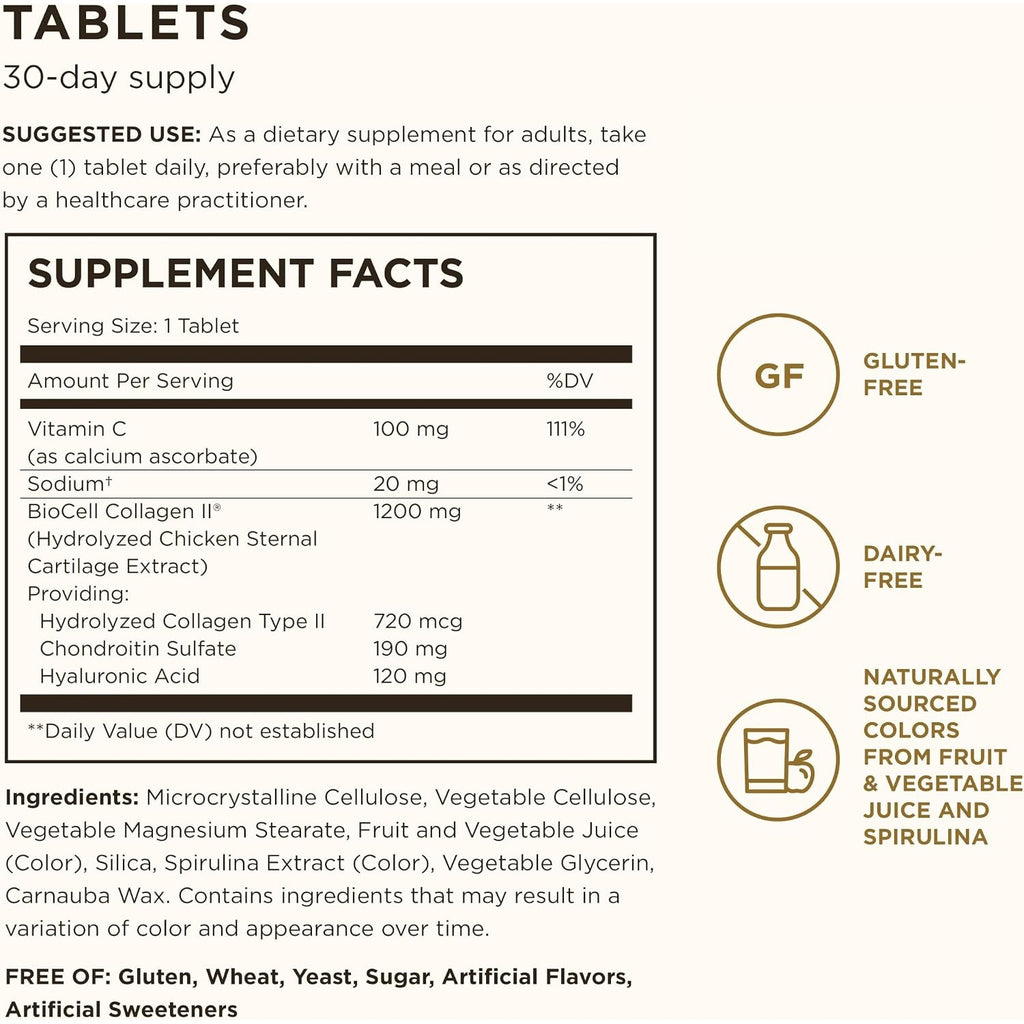 Solgar Collagen Hyaluronic Acid Complex 120 Mg 30 Tabletas