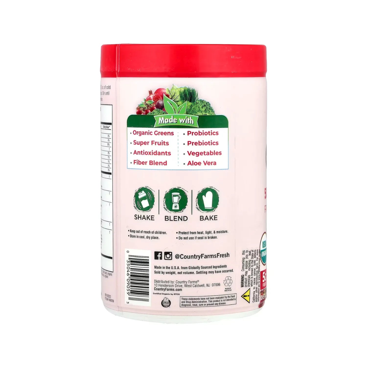 Country Farms Super Green Drink Mix Berry 10.6 oz