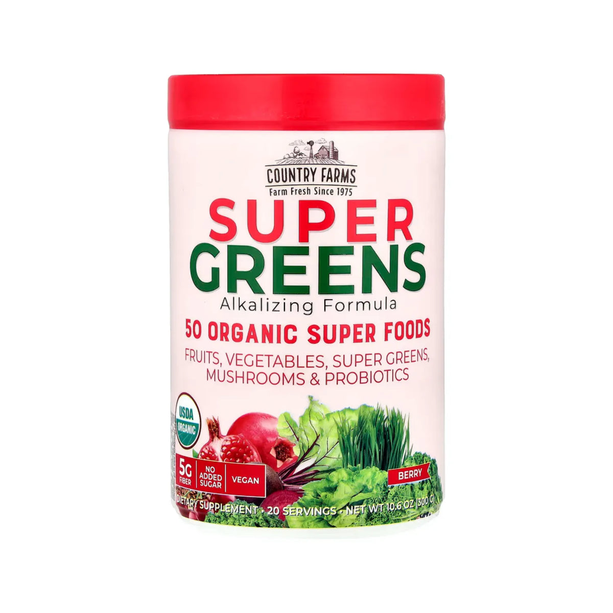 Country Farms Super Green Drink Mix Berry 10.6 oz