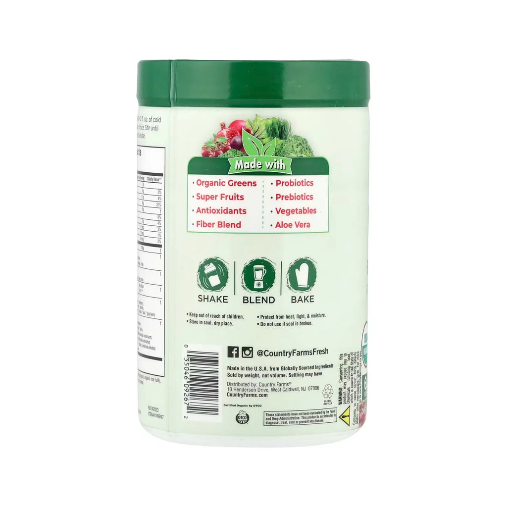 Country Farms Super Greens Fórmula Alcalinizante Sin sabor 300 g (10,6 oz)