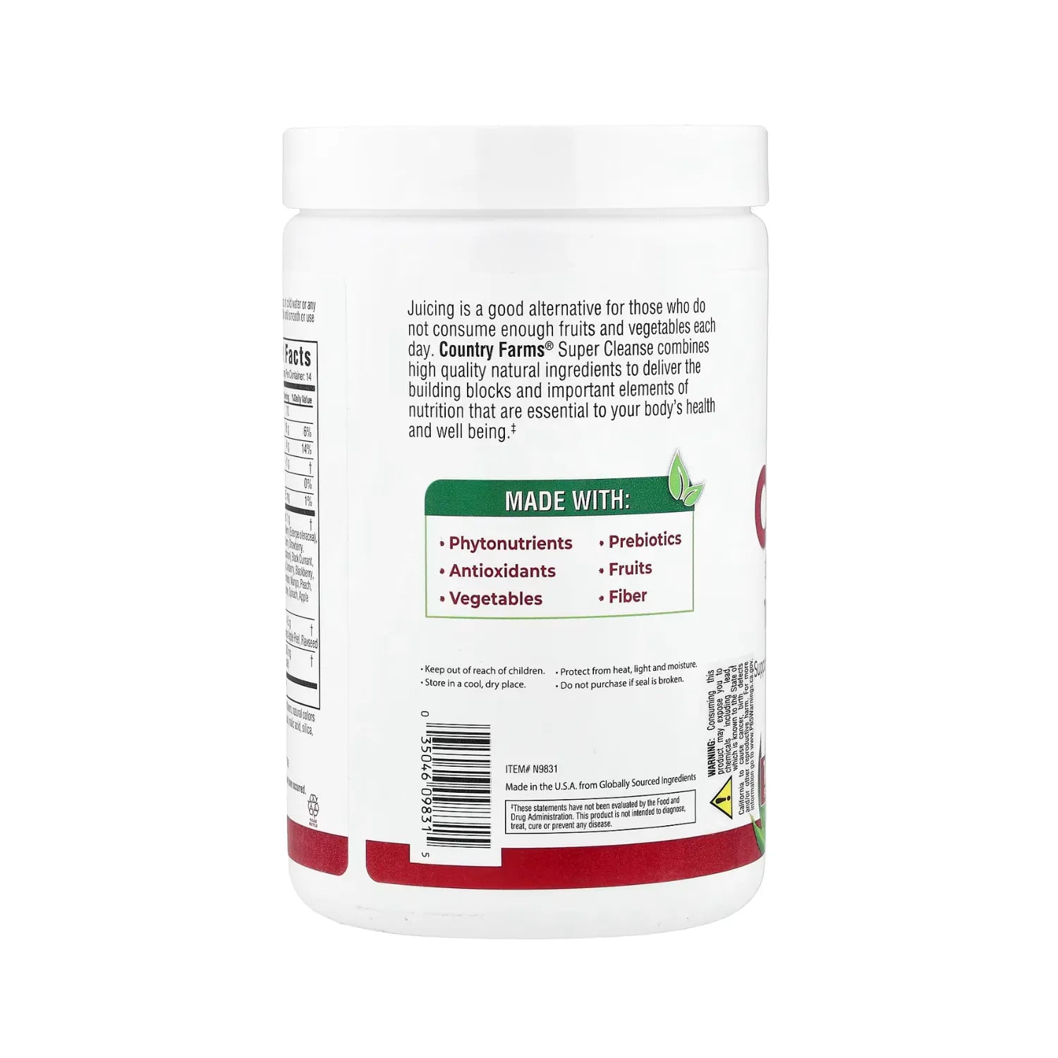 Country Farms Super Cleanse Drink Mix 9.88 oz Sabor Frutos Rojos