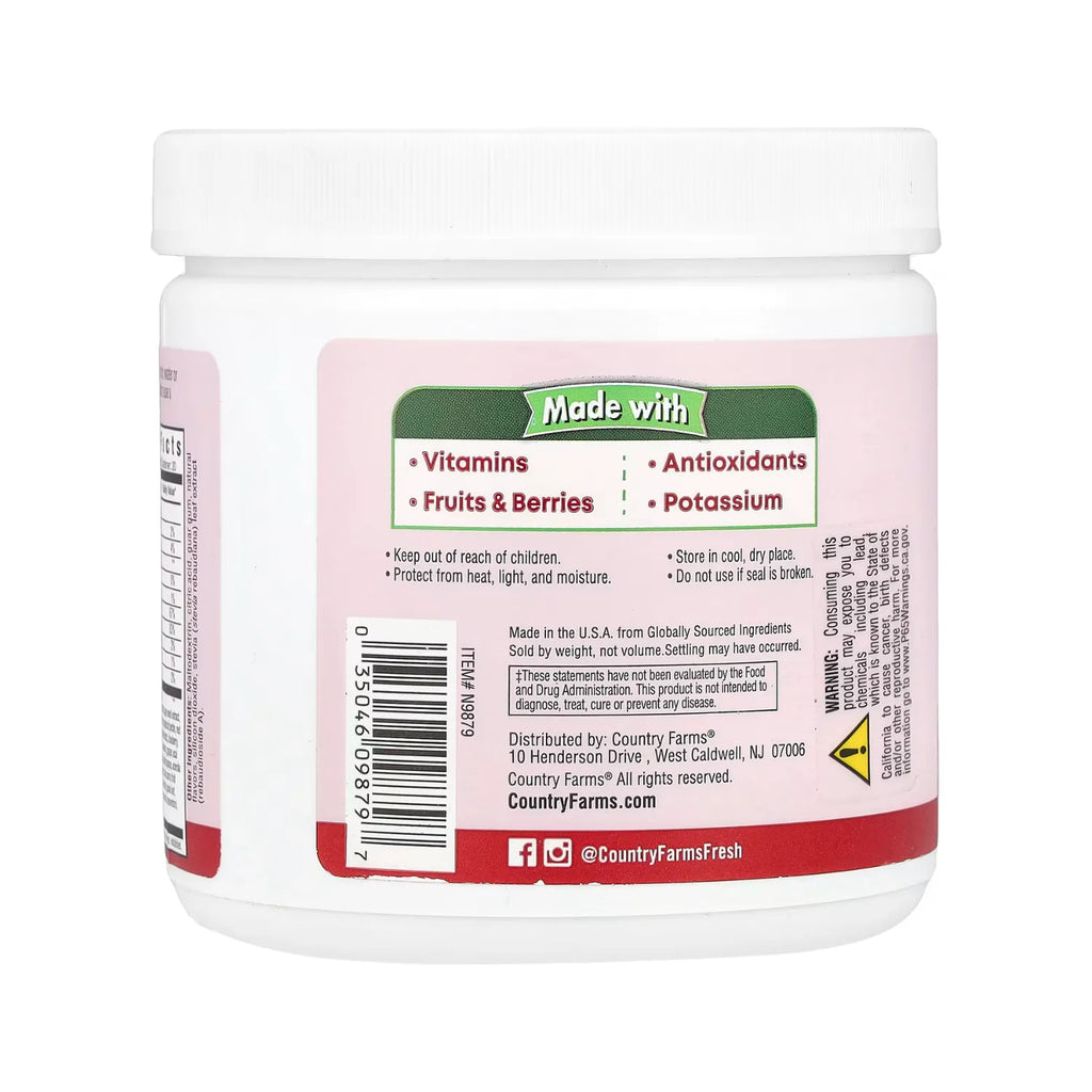 Country Farms, Súper rojos, Superalimento energizante de polifenoles, sabor a baya, 7.1 oz (200 g)