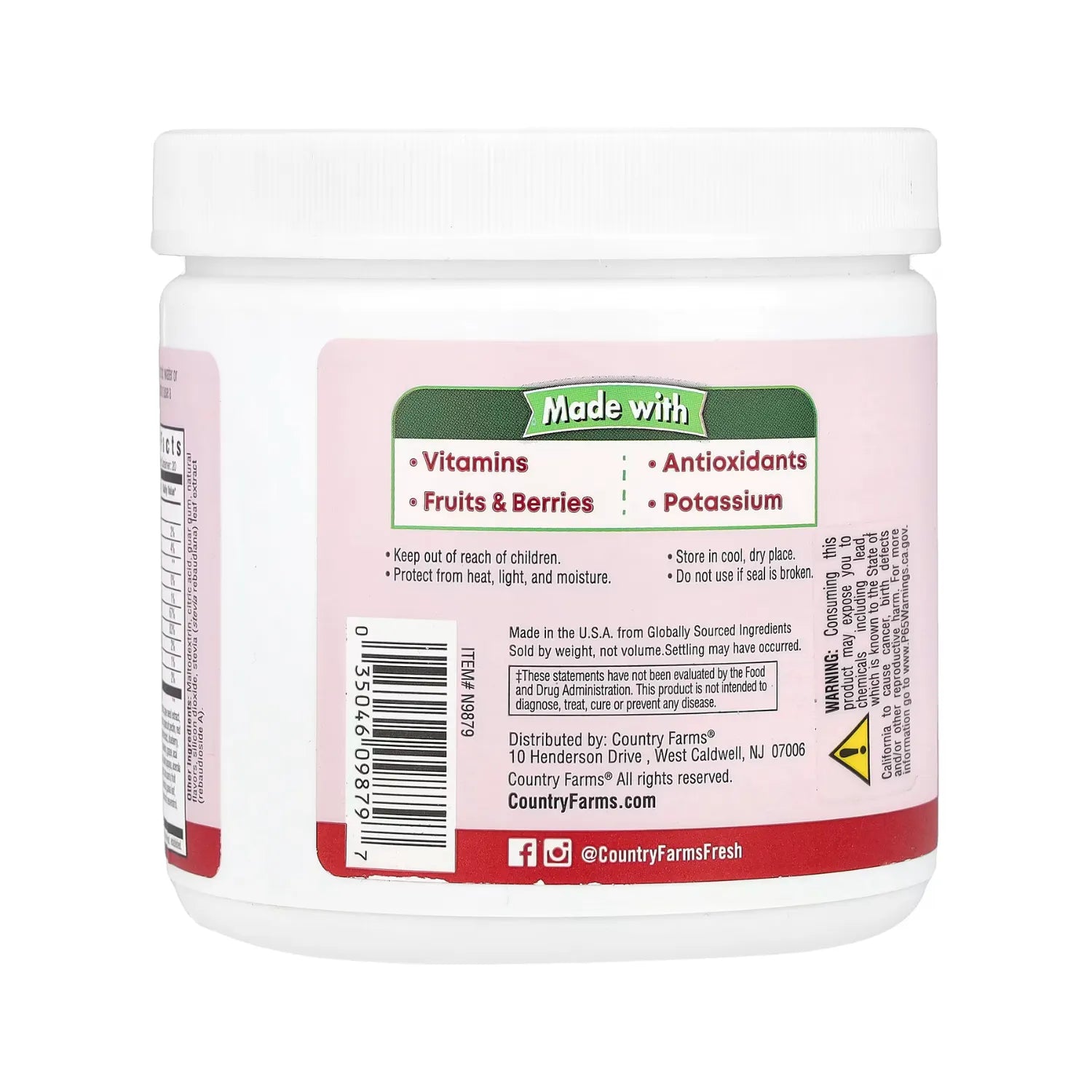 Country Farms, Súper rojos, Superalimento energizante de polifenoles, sabor a baya, 7.1 oz (200 g)