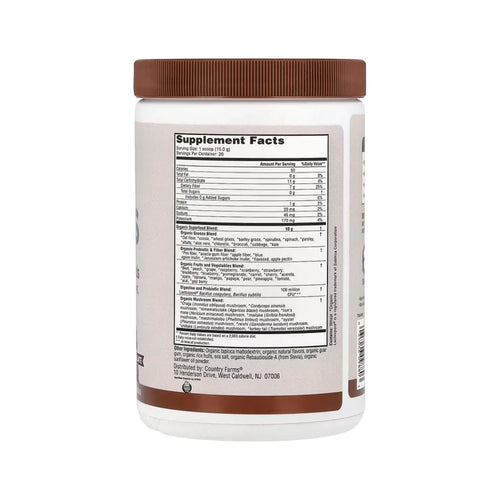 Country Farms, Super Greens, Fórmula alcalinizante, Chocolate`` 300 g (10,6 oz)
