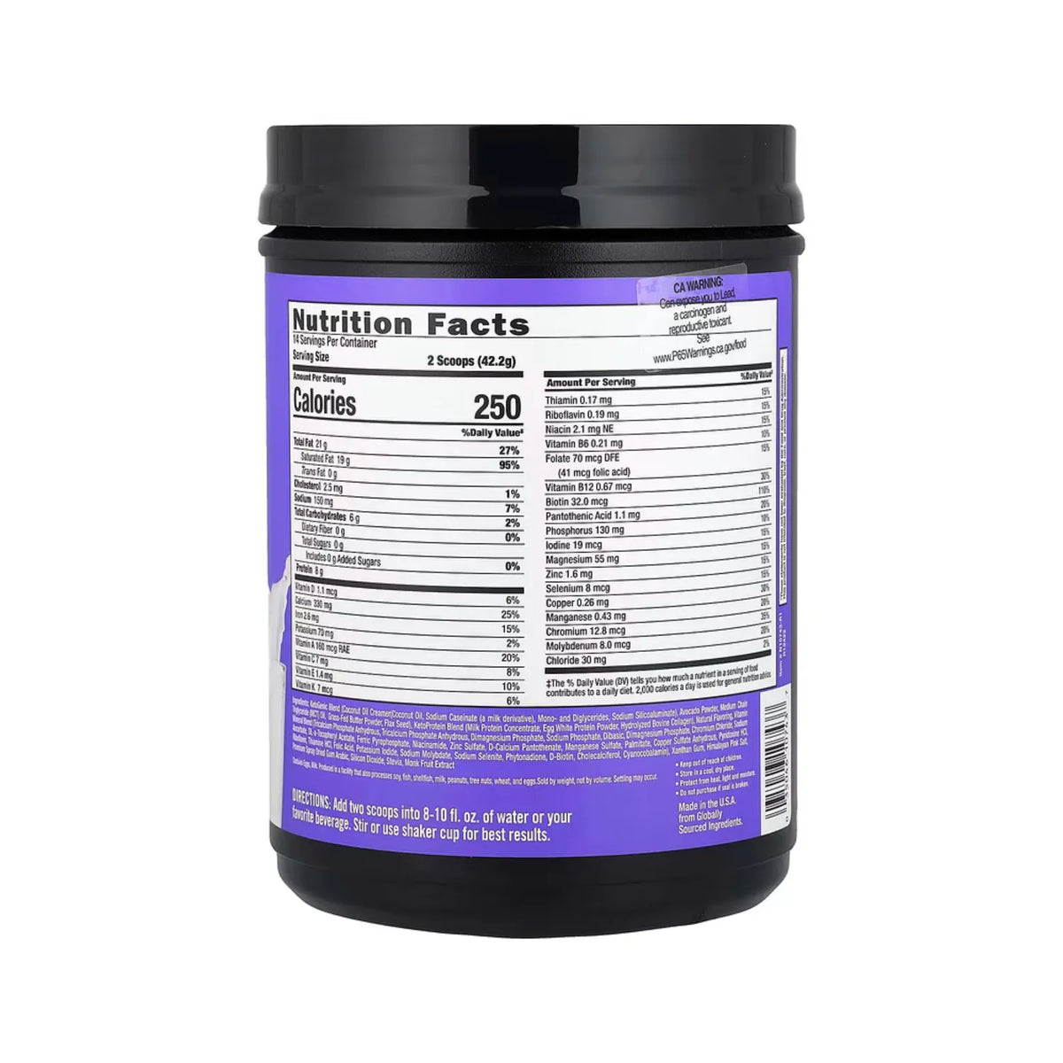 Keto Science Batido cetogénico Crema de vainilla 590.8 g (20,83 oz)