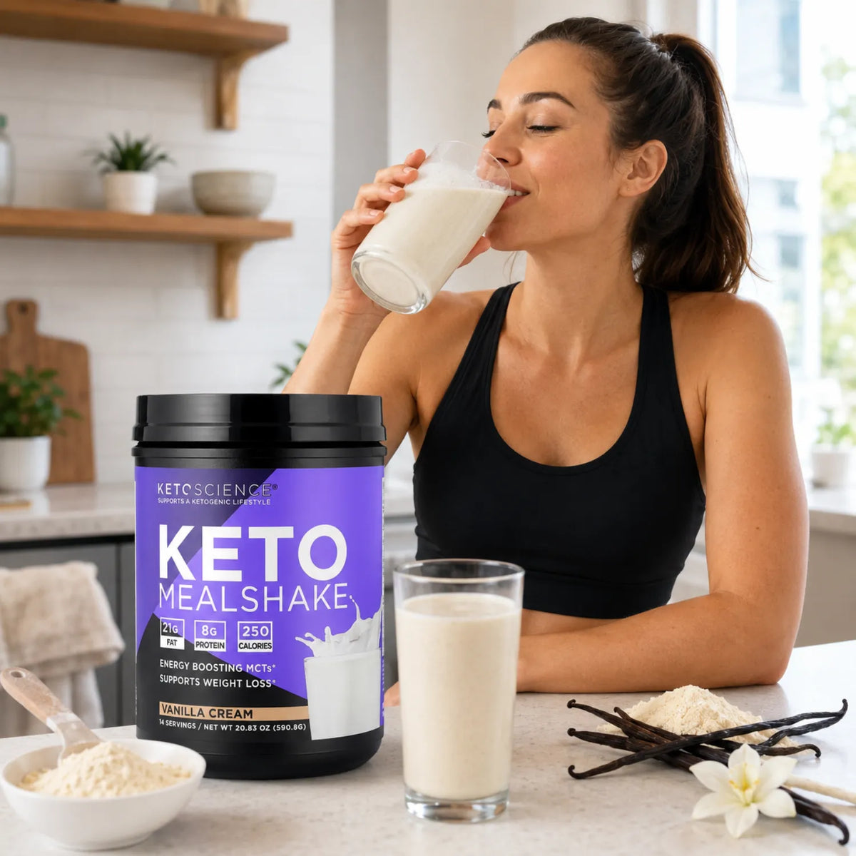 Keto Science Batido cetogénico Crema de vainilla 590.8 g (20,83 oz)