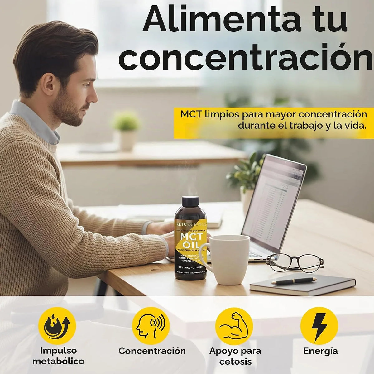 Keto Science, Aceite de MCT, 443 ml (15 oz. líq.)
