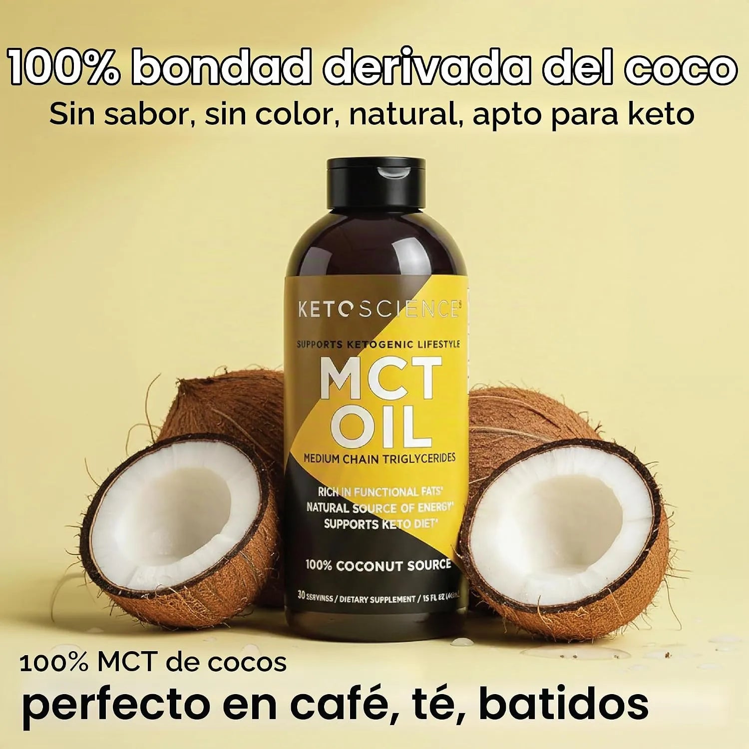 Keto Science, Aceite de MCT, 443 ml (15 oz. líq.)
