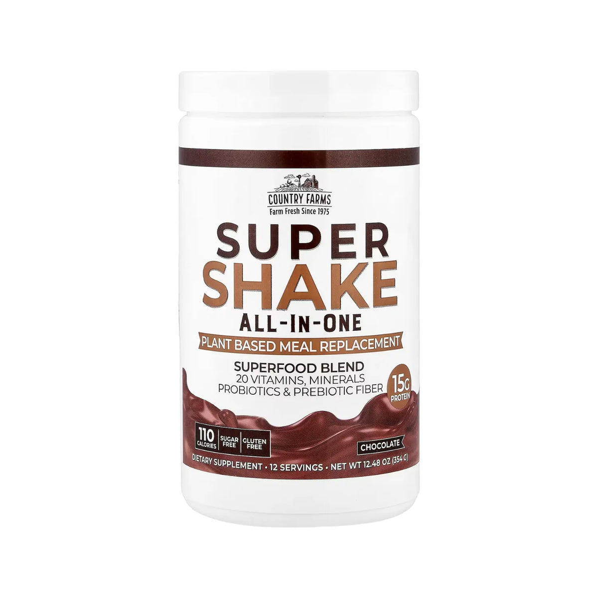 Country Farms Super Shake Todo En Uno Sabor Chocolate 12.48 oz