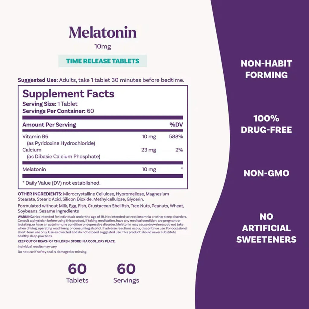 Natrol Melatonina  Liberación Prolongada 10mg Con 60 Tabletas