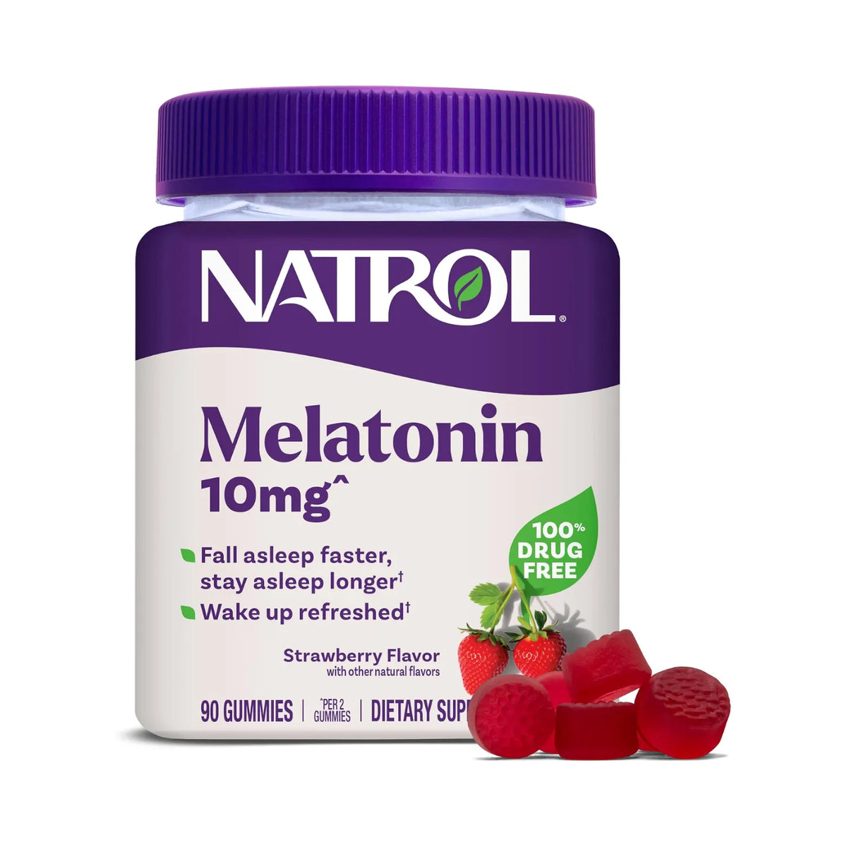 Natrol Melatonina de10 mg Con 90 Gomitas Sabor Fresa