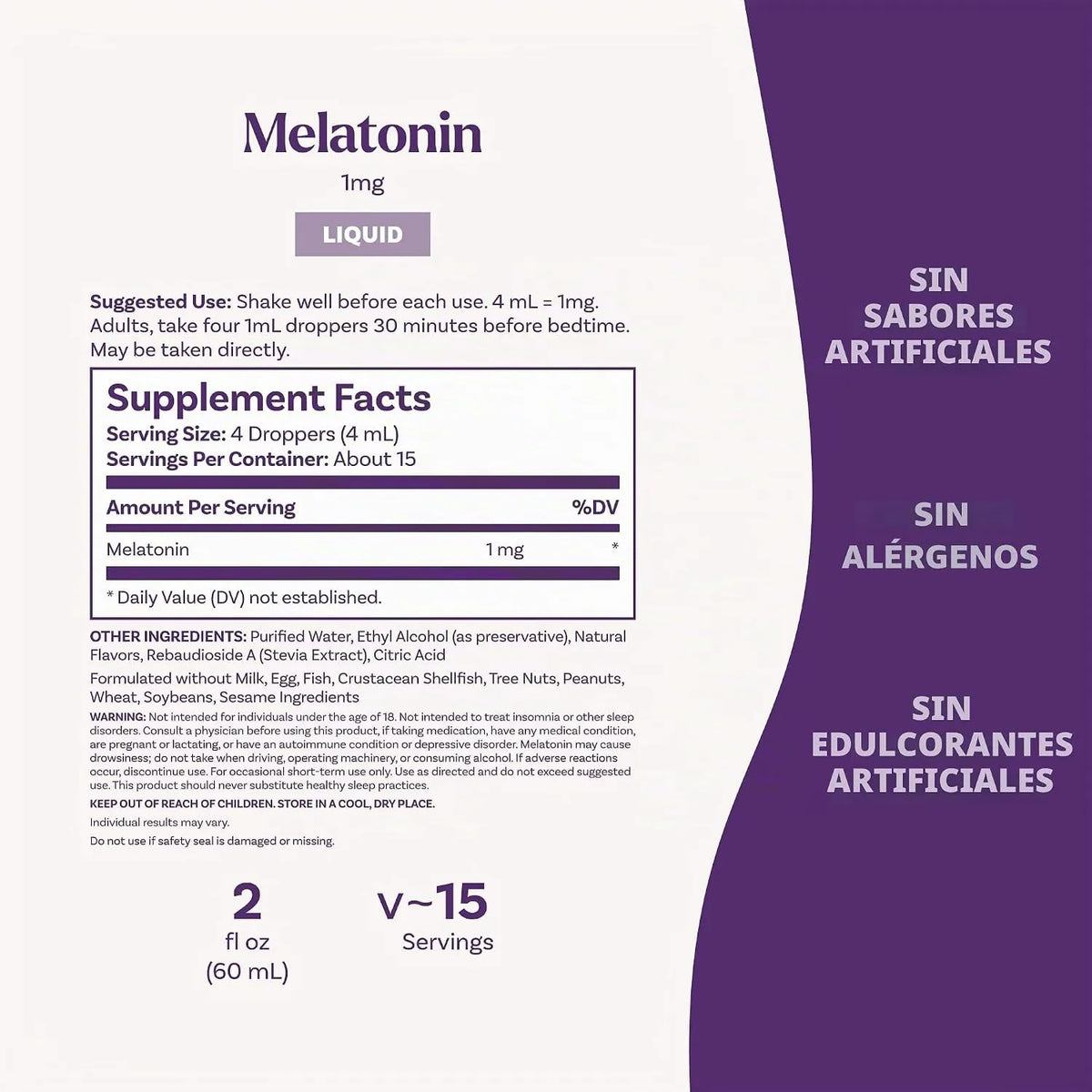 Natrol Melatonina Liquida Con 60 ml Sabor Frambuesa