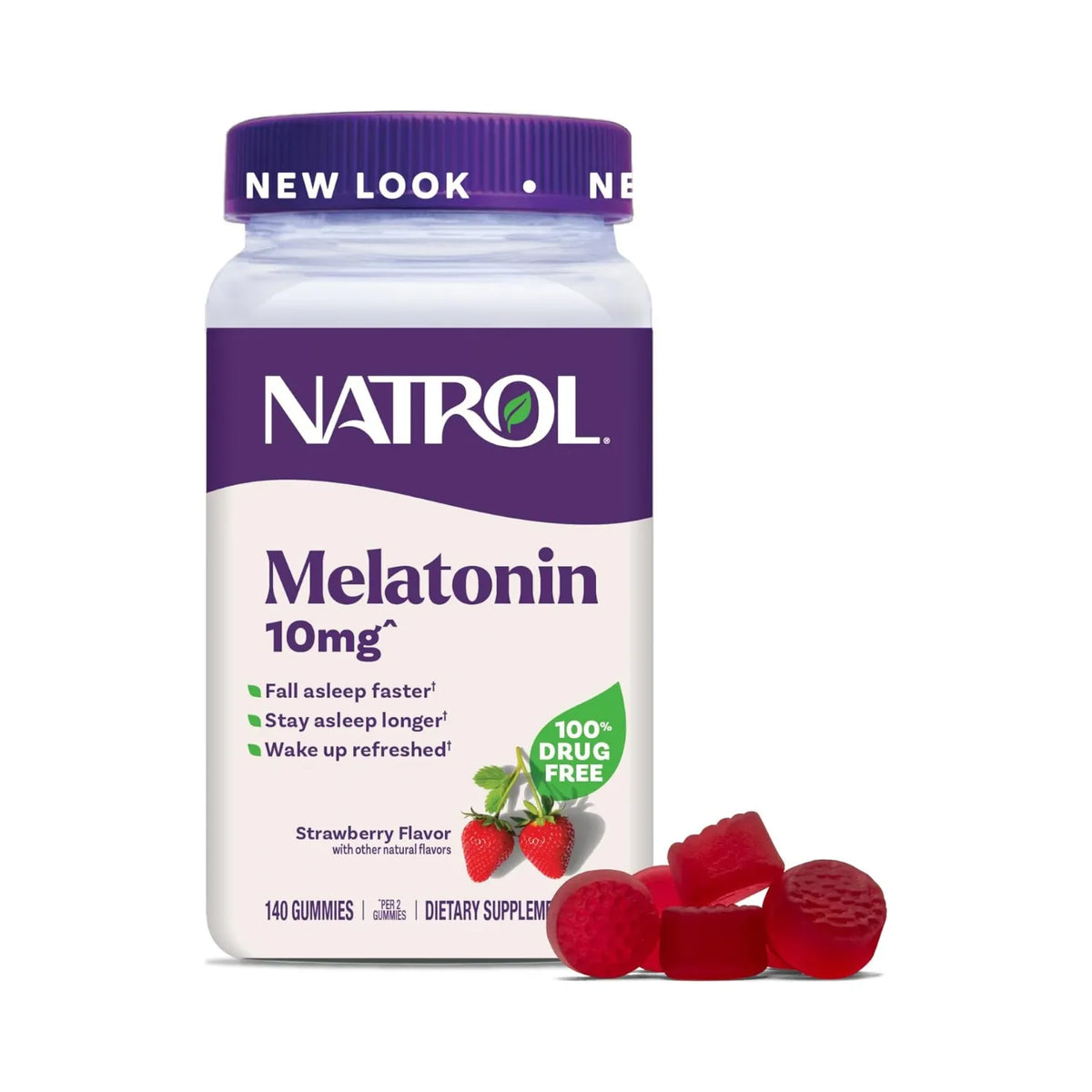 Natrol Melatonina 70 servs 140 Gomitas Sabor Fresa