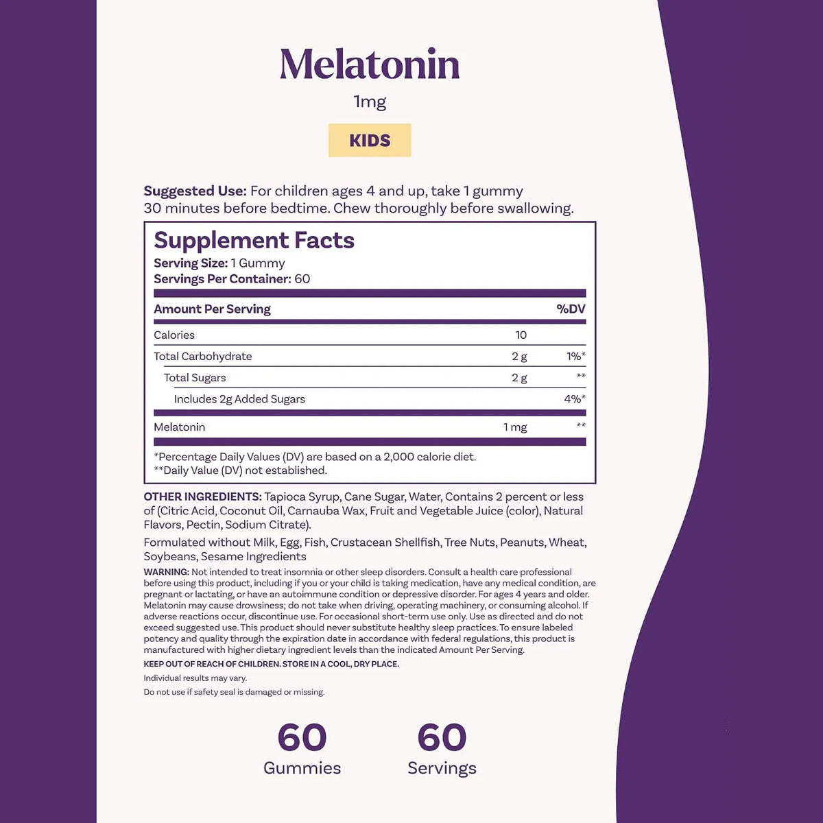 Natrol Kids Melatonina 1mg 60 Gomitas Sabor Frambuesa