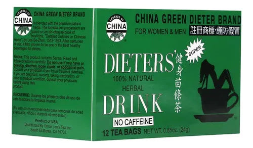 Uncle Lee's Tea China Green Herbal | 12 Bolsitas | Infusión Herbal Natural | Sin Cafeína