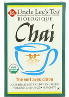 Uncle Lee's Tea | Organic Chai Green Tea with Lemongrass | 18 Bolsitas | Té Verde Orgánico | Infusión Herbal