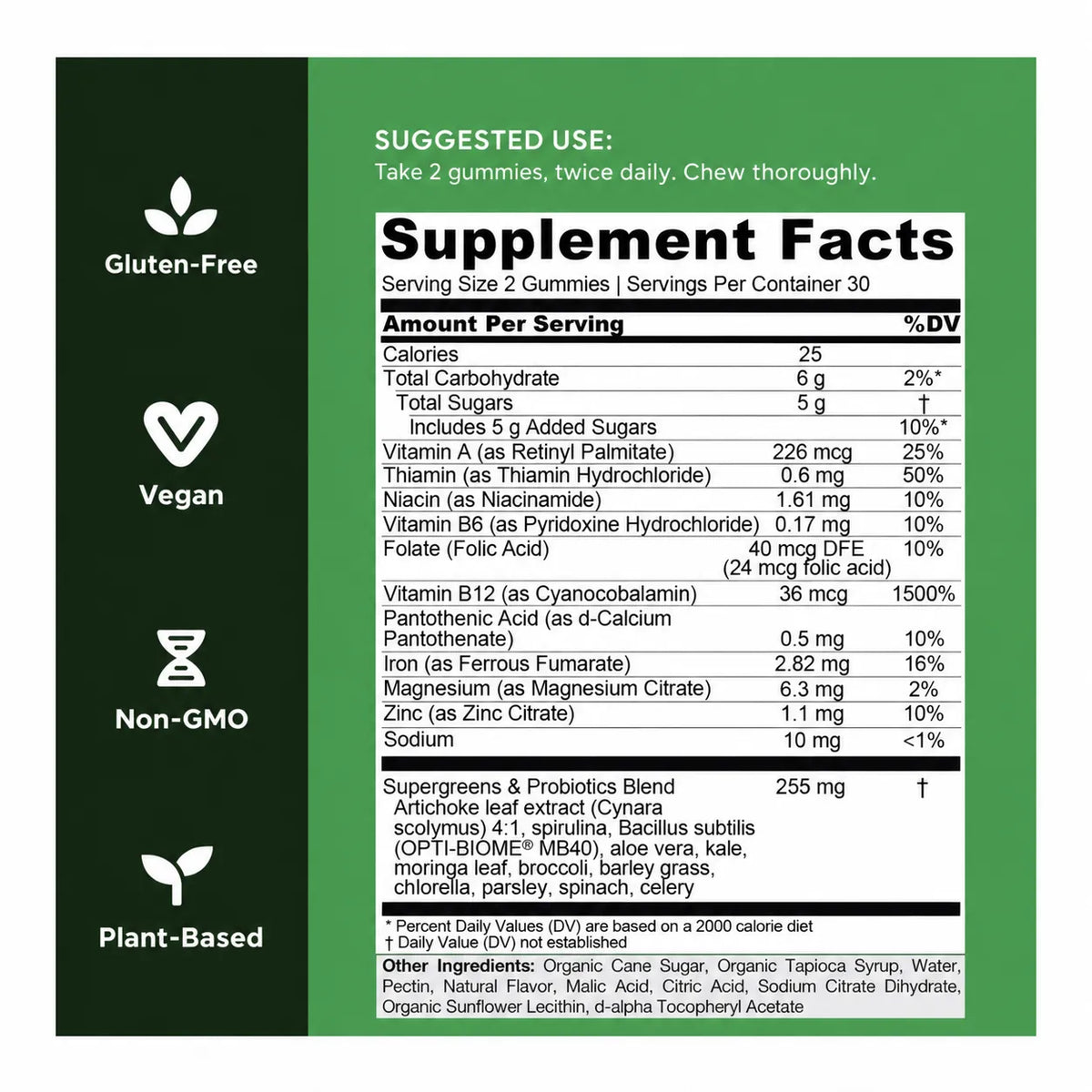 Goli Nutrition Supergreens superverduras 60 Gomitas SFN