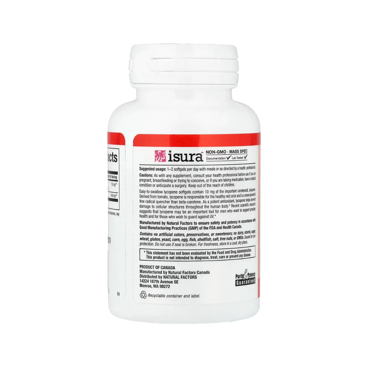 Natural Factors Lycopene 10 mg 60 Cápsulas Blandas