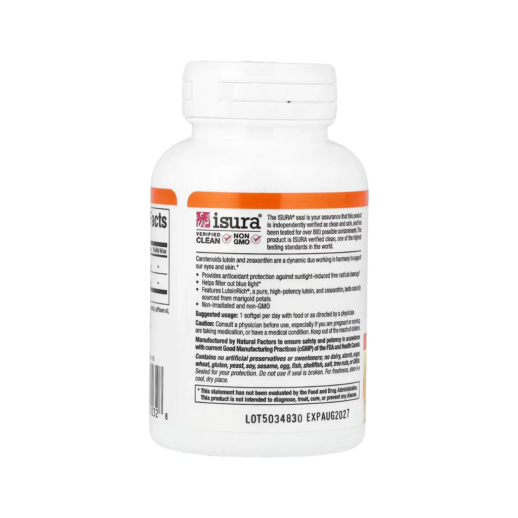 Natural Factors Lutein 20 mg 60 Cápsulas Blandas