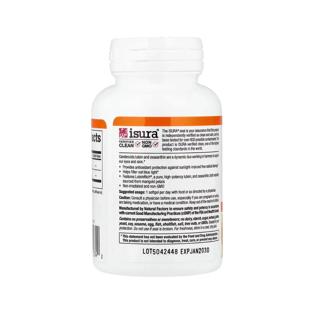 Natural Factors Lutein 40 mg 60 Cápsulas Blandas