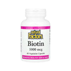 Natural factors Biotin 5,000 mcg 60 cápsulas