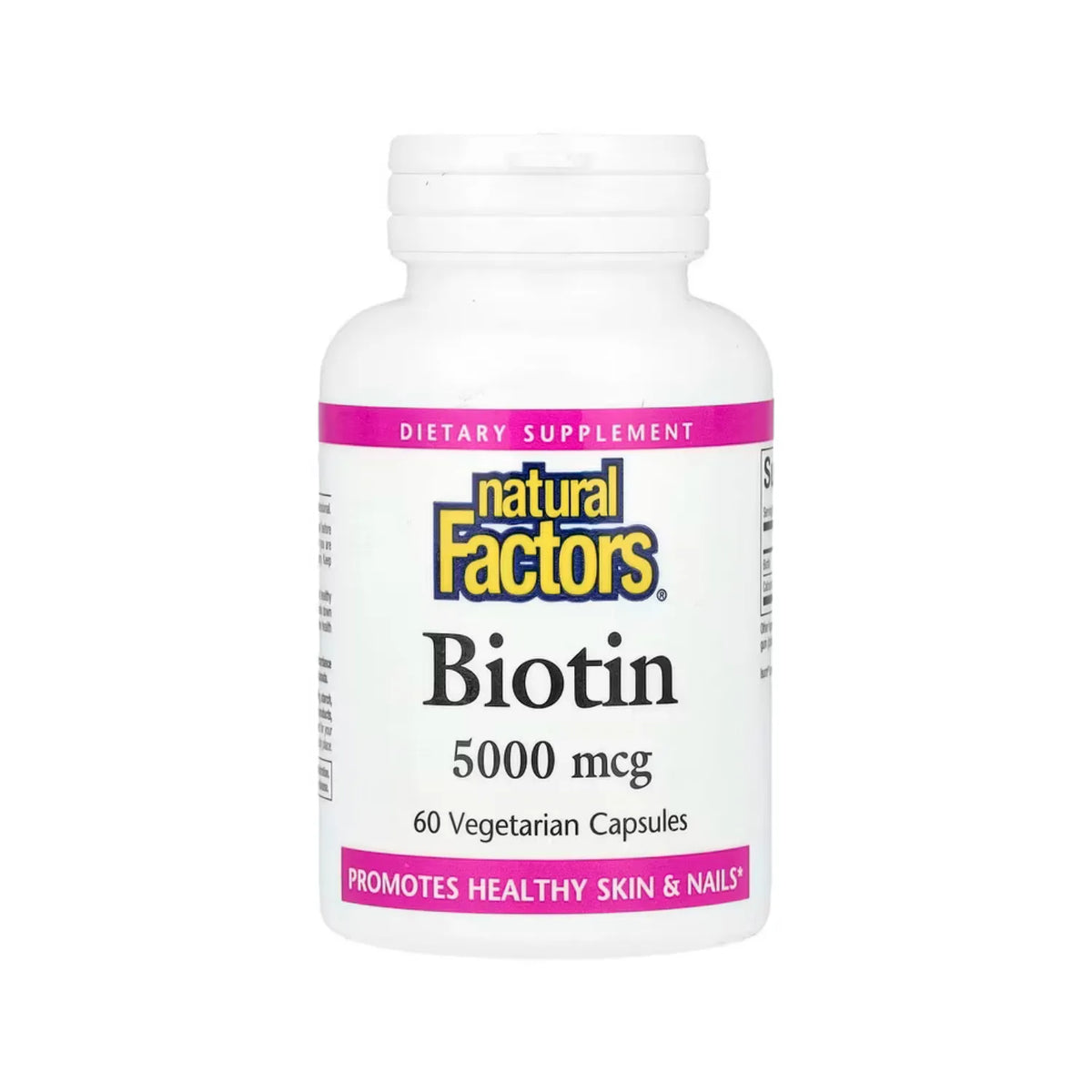 Natural factors Biotin 5,000 mcg 60 cápsulas