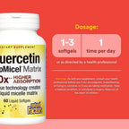 Natural Factors Matriz de Quercetina LipoMicel 250 mg 60 Cápsulas Blandas Con Contenido Líquido