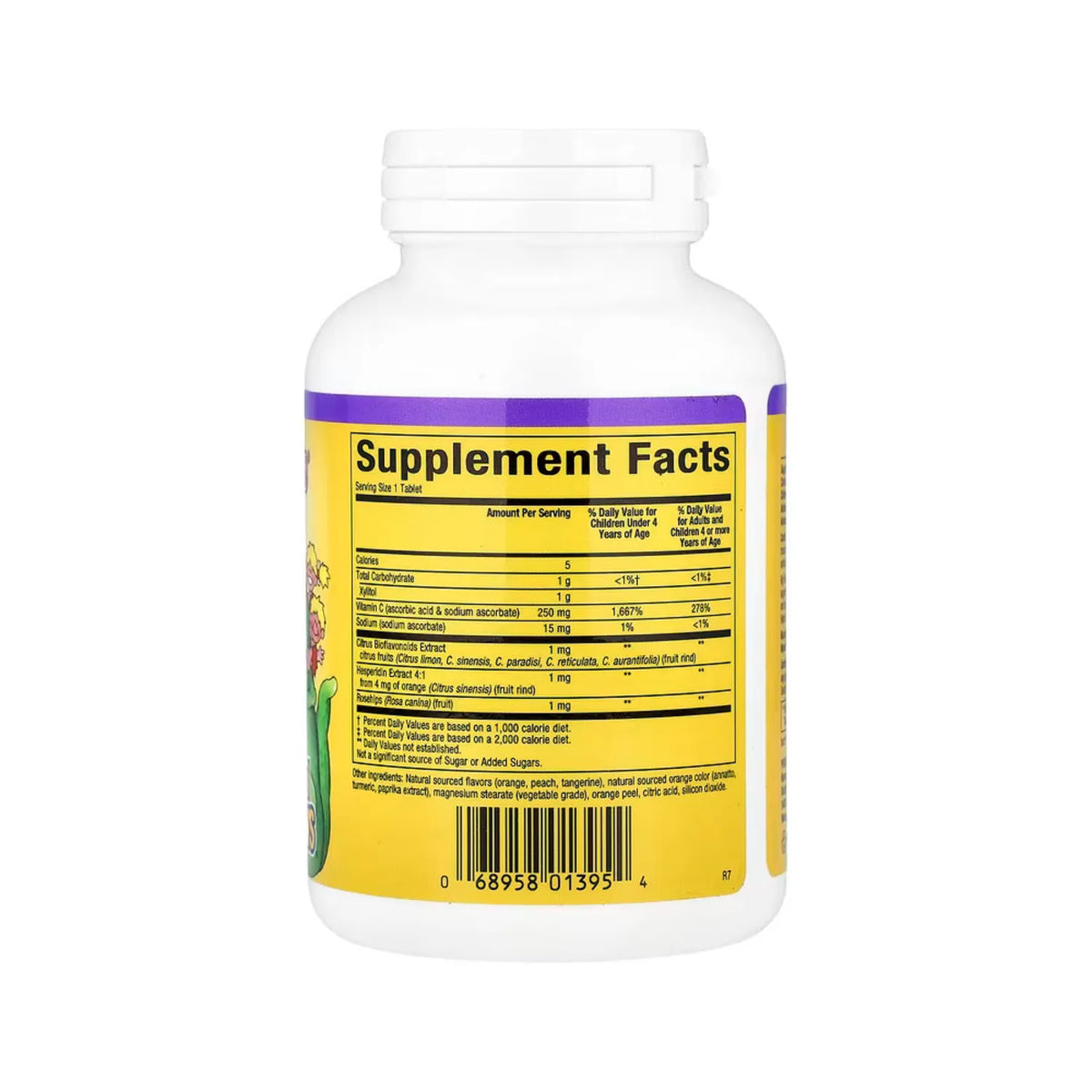 Natural Factors BigFriends Vitamina C Masticable Sabor a Naranja Ácida 250 mg 90 Tabletas Masticables